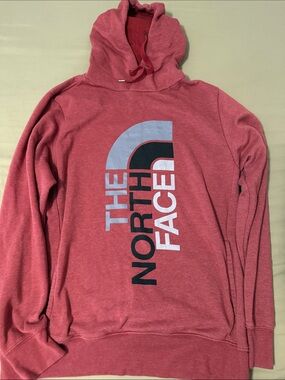 The North Face Men's Rose-Red Pullover Sweatshirt with Logo Tag